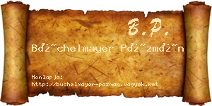 Büchelmayer Pázmán névjegykártya